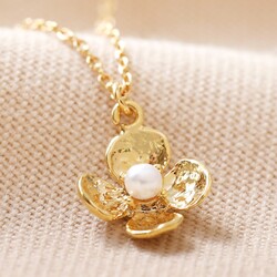 Delicate Tiny Gold Daisy Pendant Necklace Lisa Angel