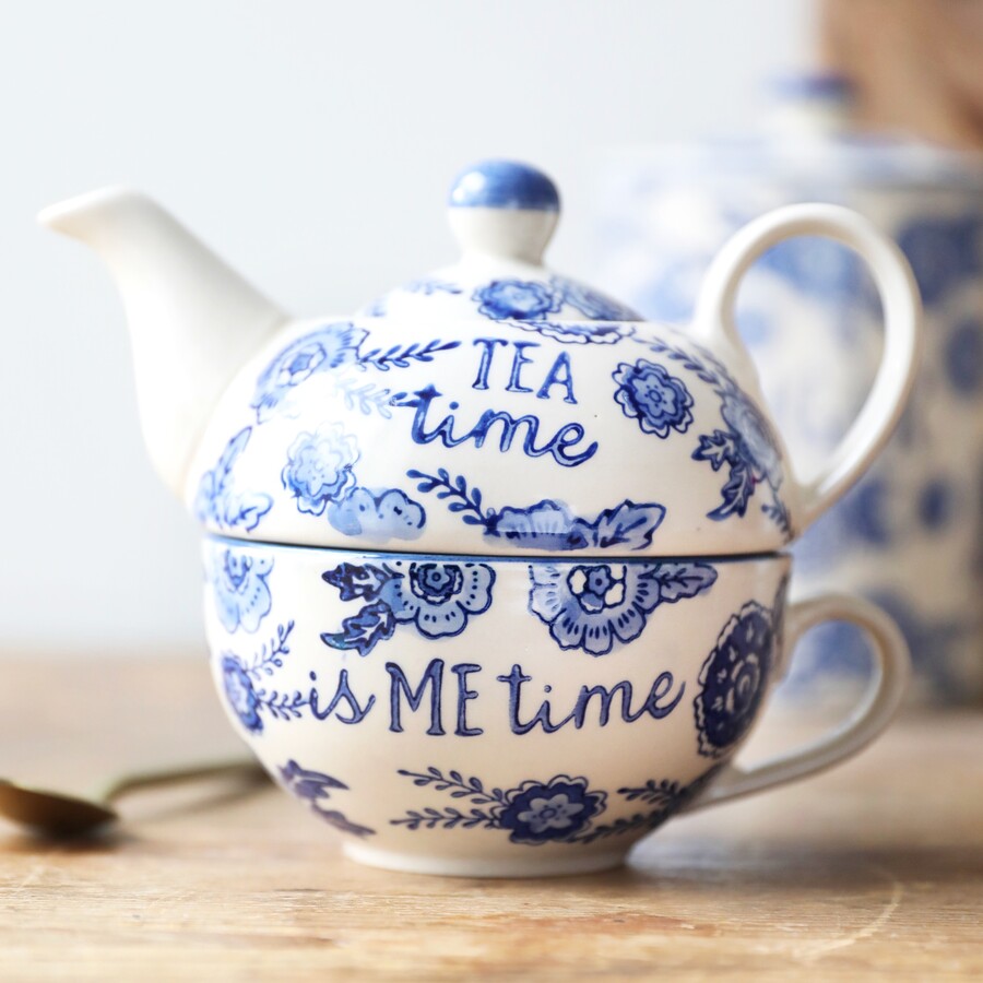 Blue Willow Tea For One Teapot Sass Belle Lisa Angel