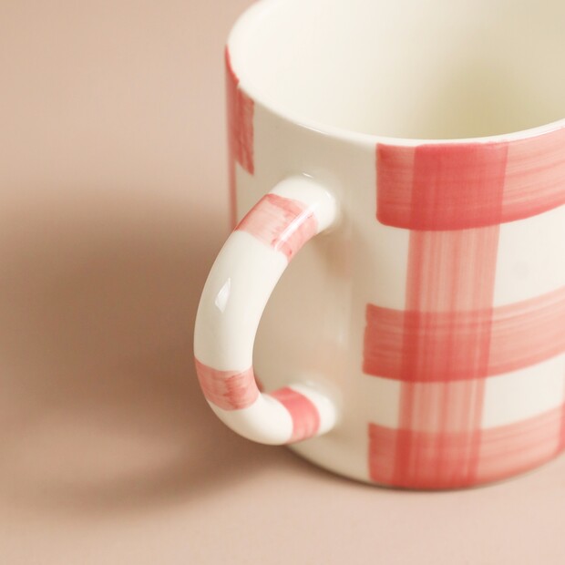 Pink Gingham Mug Kitchenware Sass Belle Lisa Angel