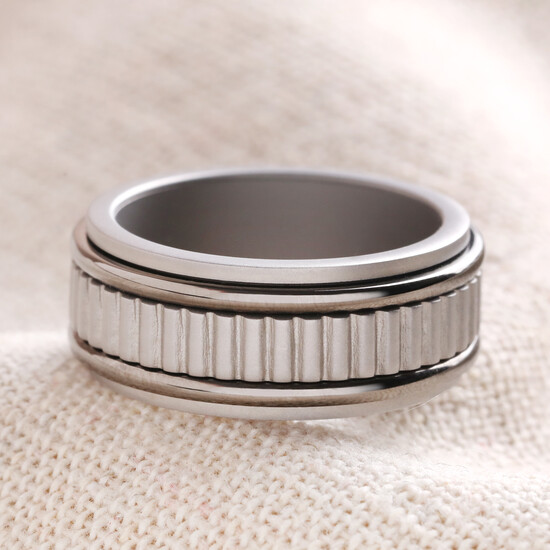 Men's Mixed Metal Anxiety Spinning Band Ring