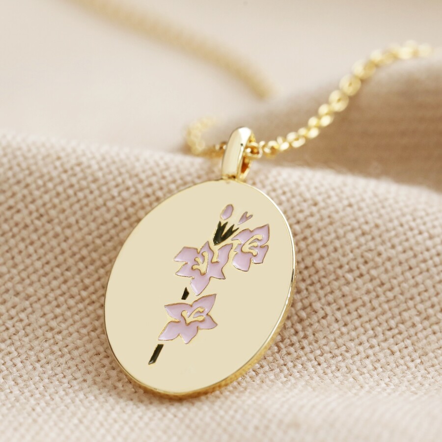 Create Your Own - Engraved Birth Flower Necklace - The Perfect Keepsake Gift