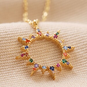 Crystal Sunbeam Necklace- Rainbow and amber/yellow crystals