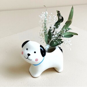 Ceramic Dog Bud Vase