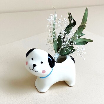Ceramic Dog Bud Vase