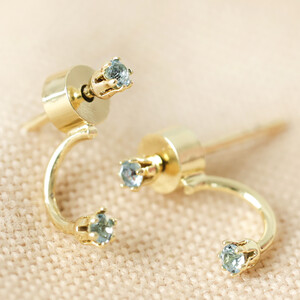 Delicate Baby Blue Swarovki Stud earrings in Gold with Sterling silver posts