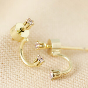 Delicate Lilac Swarovki Stud earrings in Gold with Sterling silver posts