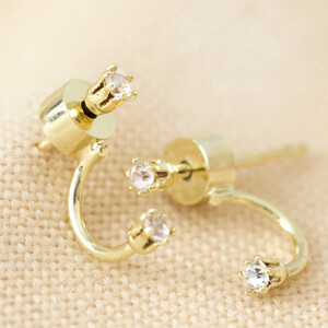 Delicate Crystal Swarovki Stud earrings in Gold with Sterling silver posts