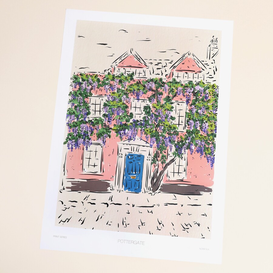 Jenna Crush Illustration Wisteria in Pottergate Norwich A3 Print