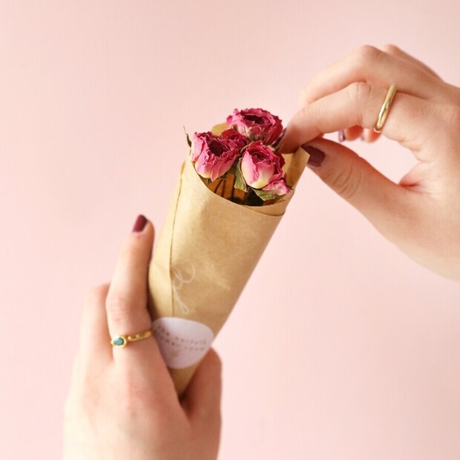 Small Dried Pink Rose Posy