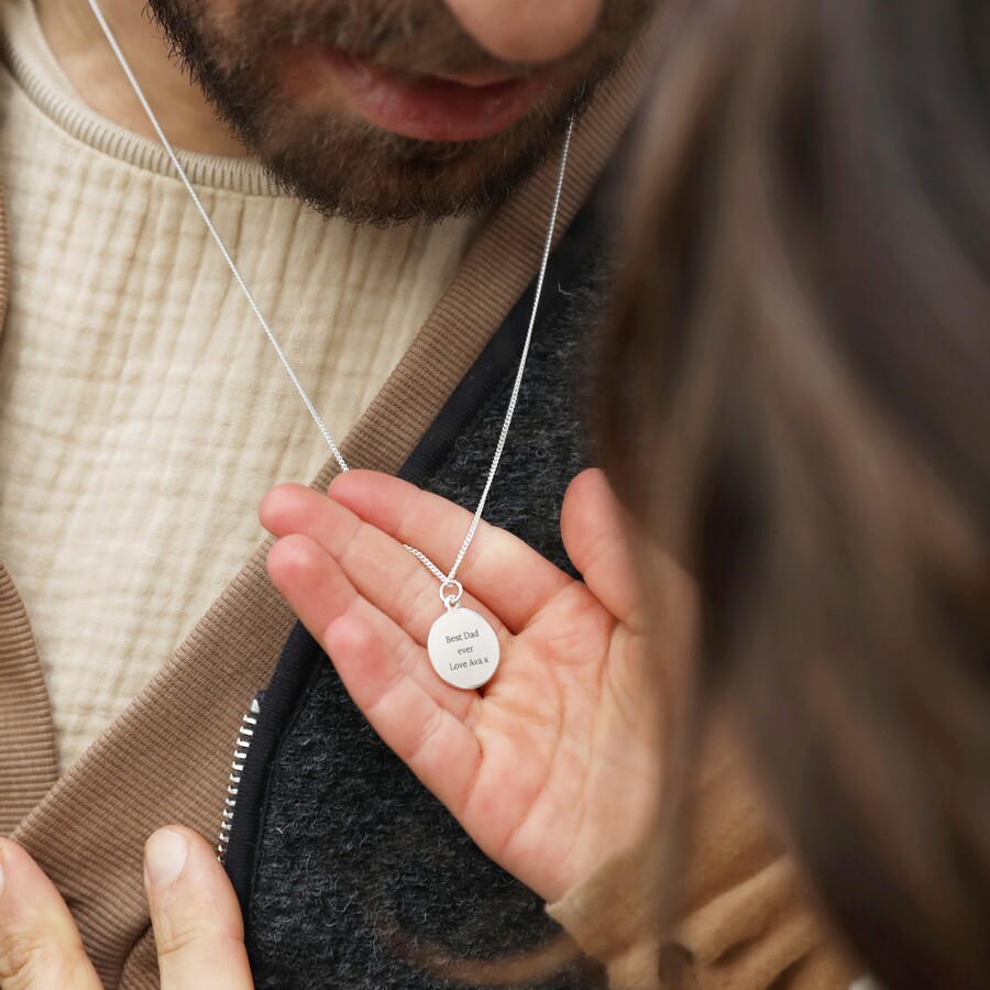 Personalised Sterling Silver Small St Christopher Pendant Necklace