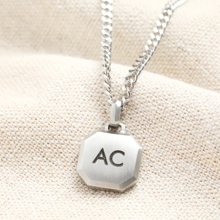 A Timeless Silver Pendant with a Personalisation in the Centre