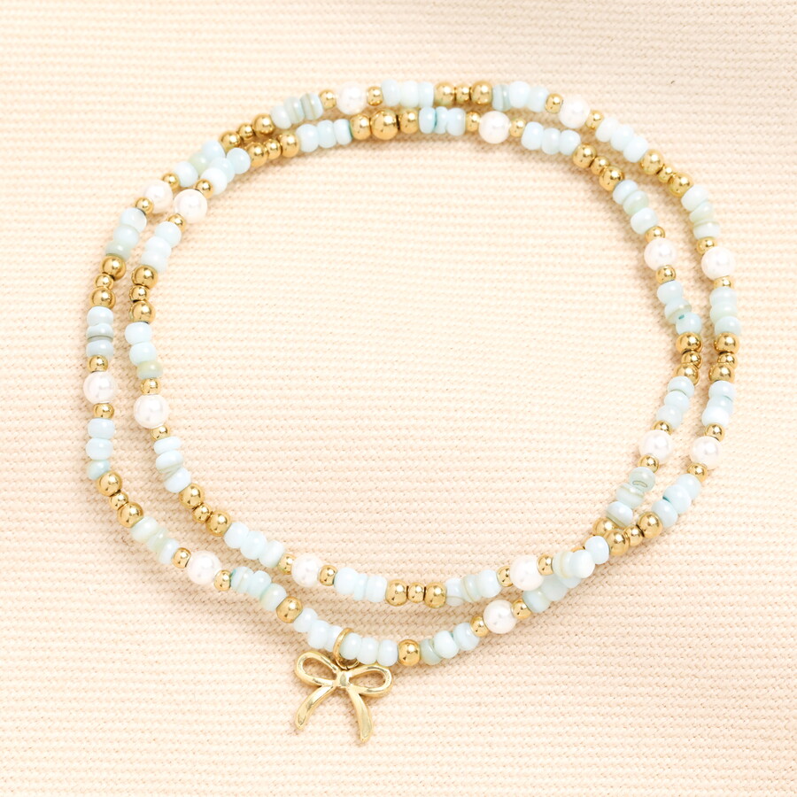 This pretty beaded layered bracelet is ideal for a teen who likes to create a fun colourful wrist stack