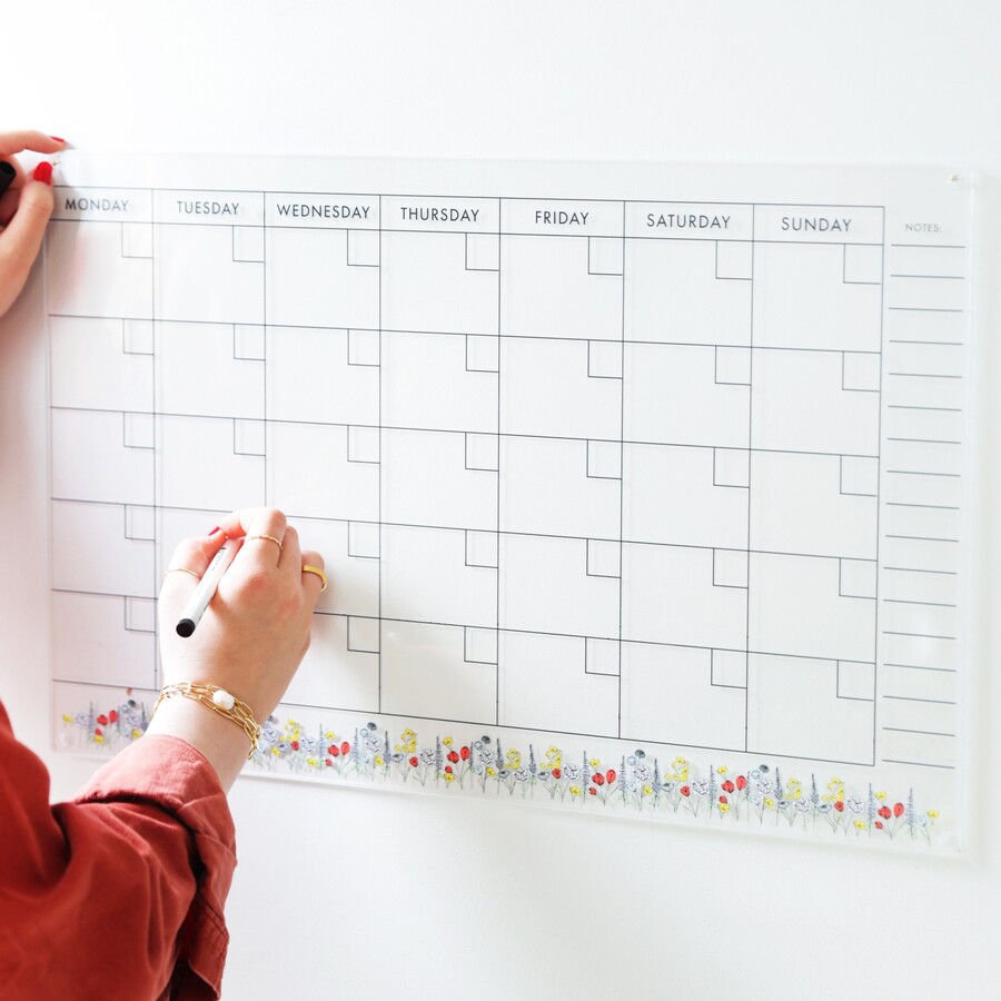Wipeable Acrylic Wall Planner