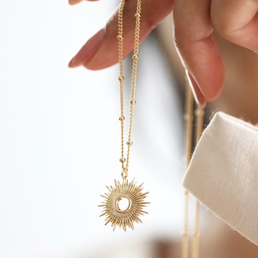 A Gold Sunshine Themed Necklace is Ideal for Leo Friends