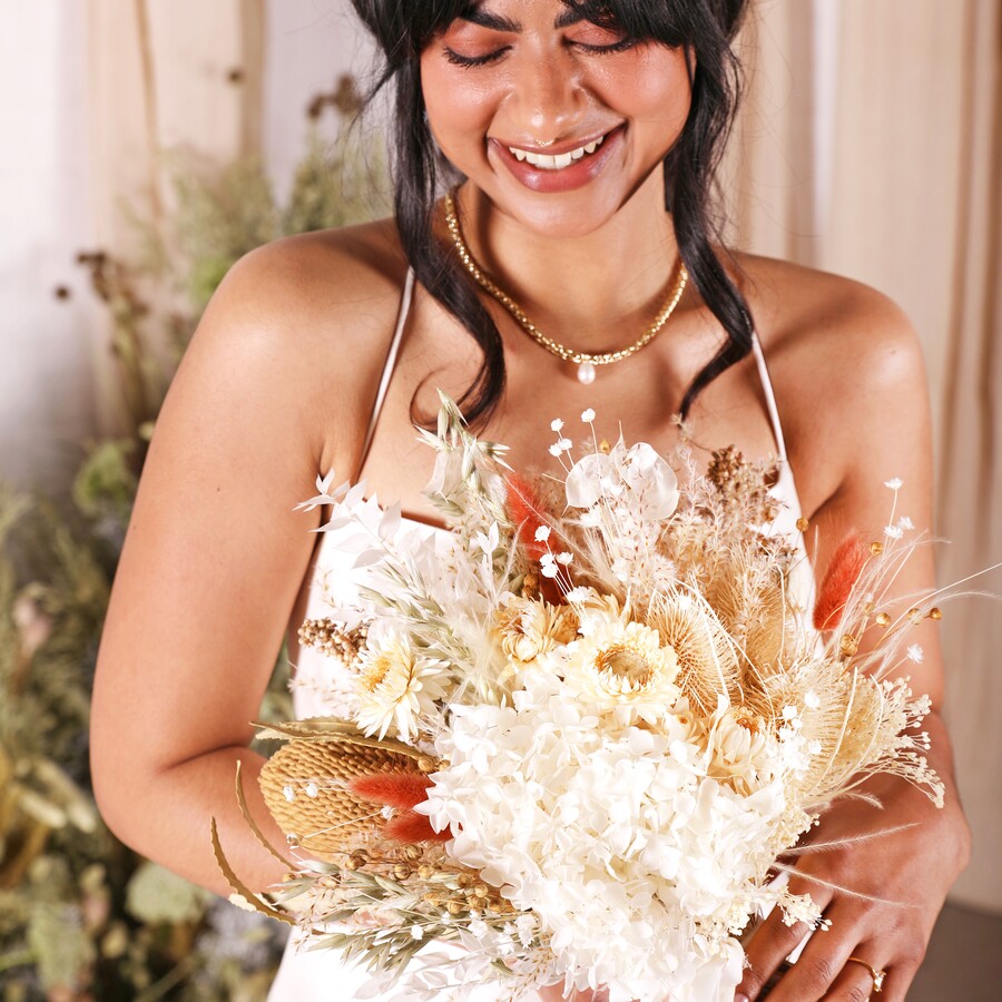 Plaited Rope Chain and Freshwater Pearl Necklace in Gold