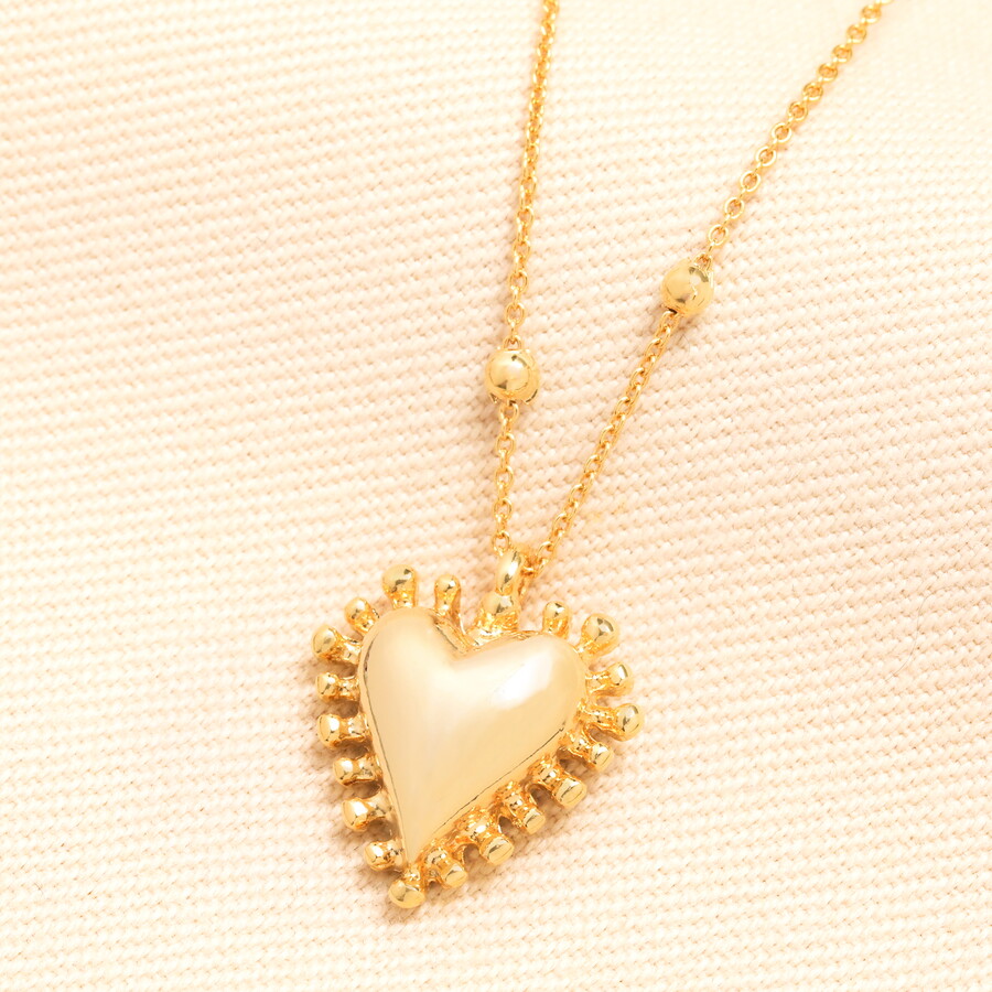 This Retro Inspired Heart Pendant Necklace is Perfect for Adding a Unique Piece to Your Finished Bridal Look