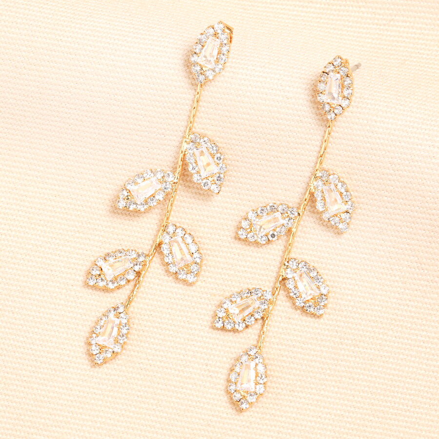 These Sparkly Crystal Drop Earrings are Perfect for Elevating a Simple Bridal Look and Adding Boundless Glamour and Intrigue