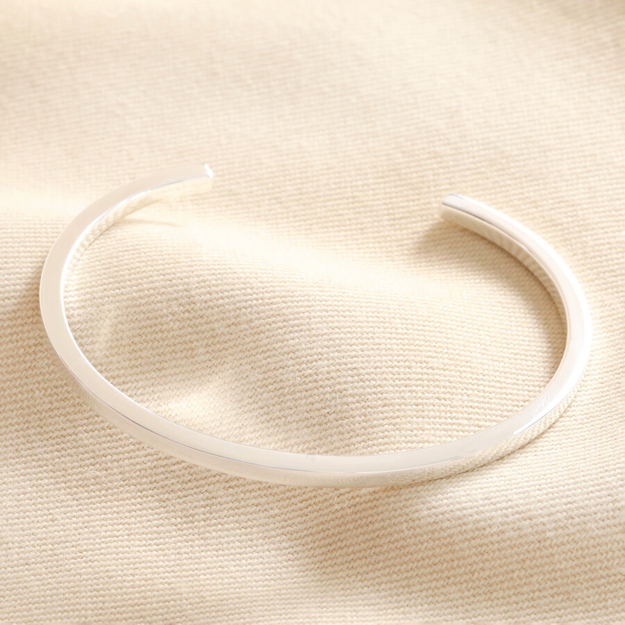 This Simple Silver Bangle is a Timeless Piece Designed to Add Subtle Detail to Your Look While Keeping it Low Key