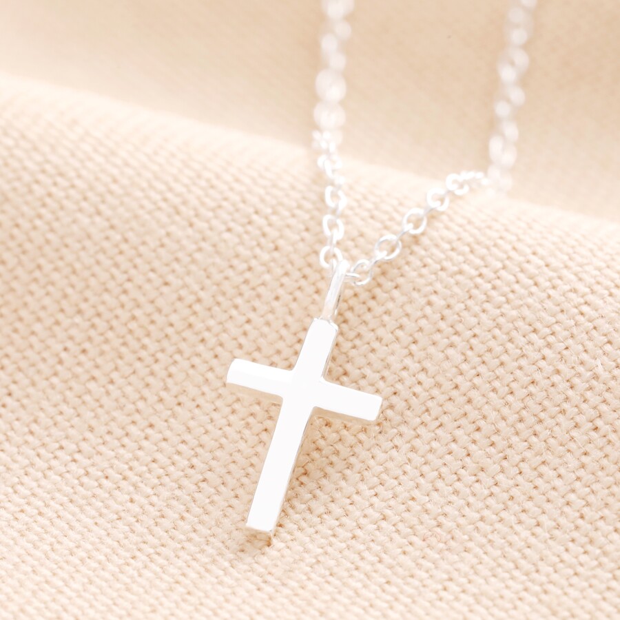 This Dainty Silver Cross Necklace is Ideal for Those Who have More Classic Taste When it Comes to Bridal Styling
