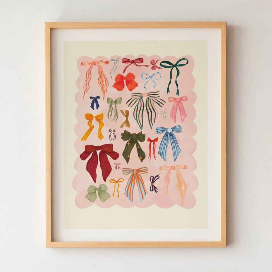 This Pretty Bow Print is Perfect for Gifting to a Little Girl to Add a Touch of Sweetness to Her Bedroom