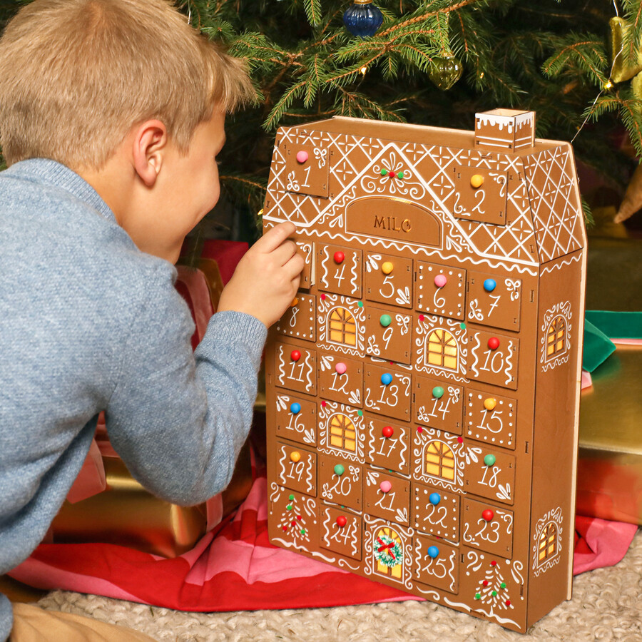 Wooden Gingerbread House LED Advent Calendar