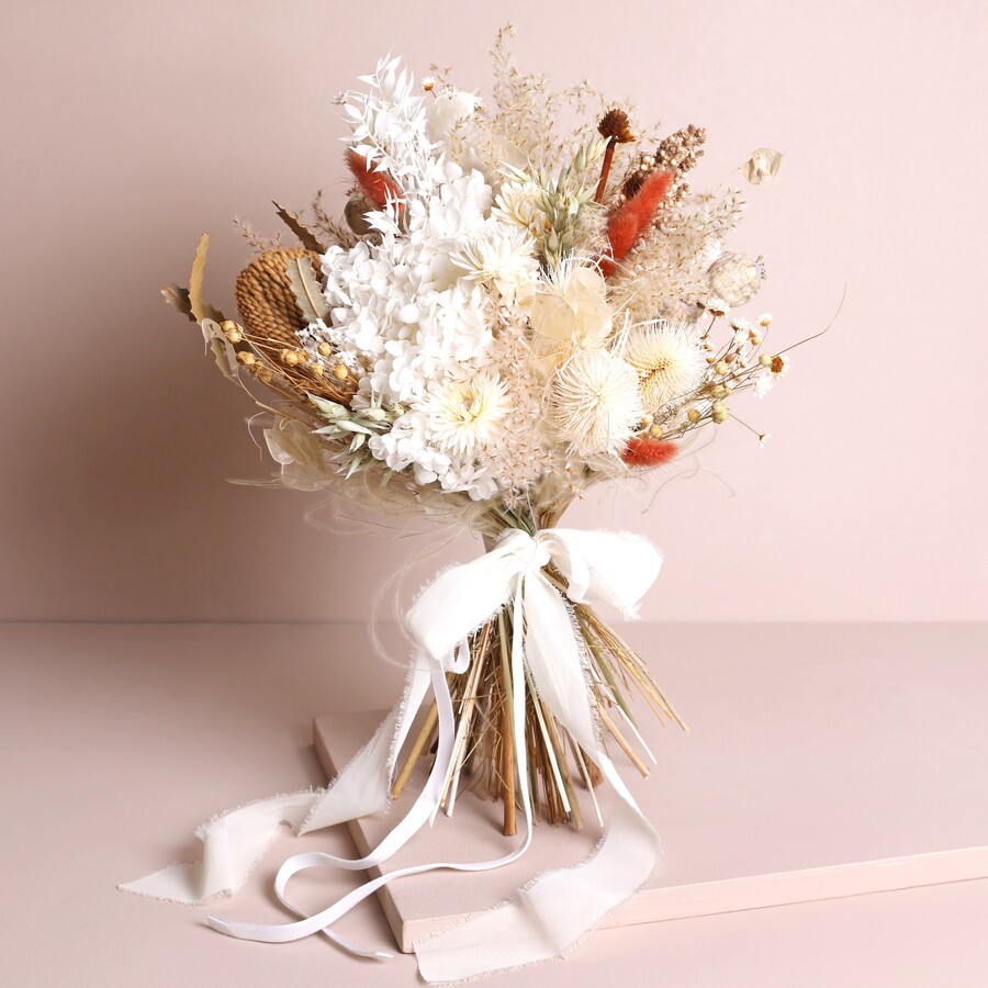 Nancy Dried Flower Bridal Wedding Bouquet is a Beautiful Piece for a Bride on Her Wedding Day