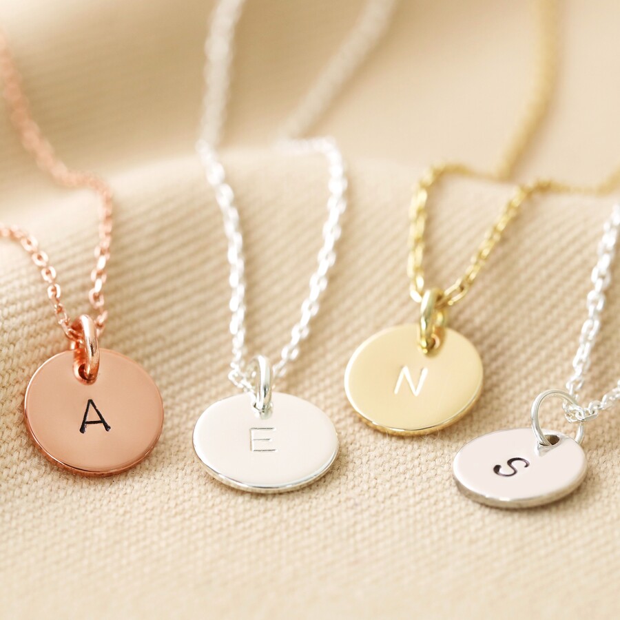 This Personalised Disc Charm Initial Necklace is Perfect for Gifting to a Squad of Bridesmaids So You're All Matching for the Big Day