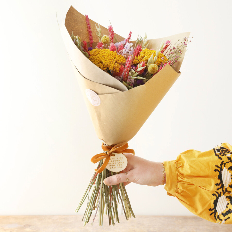 Personalised Token Dried Flower Bouquet is a Great Statement Gift if You're Looking to Treat a Great Friend to Something Special