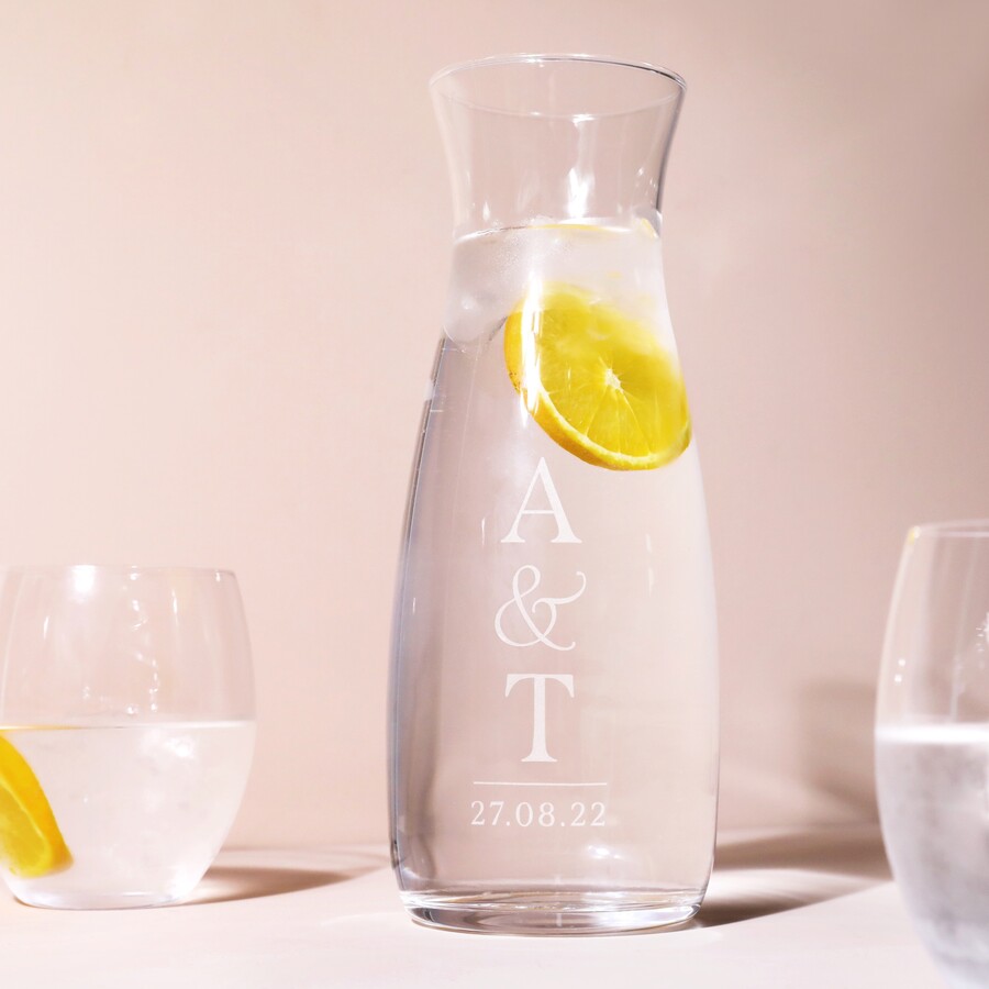 Personalised Crystal Water Carafe Engraved With the Rotary Method
