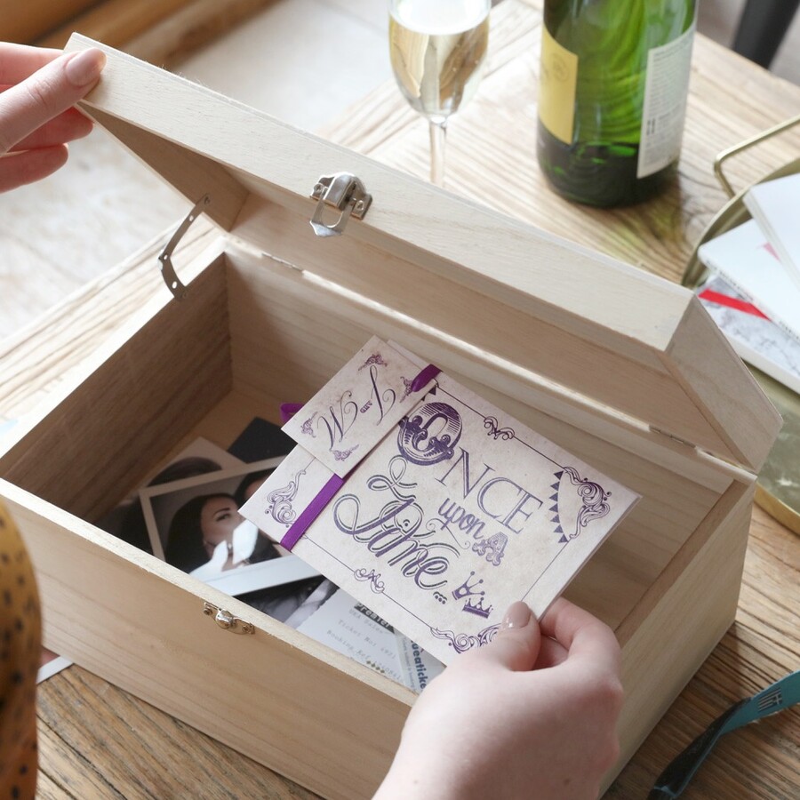 Fill This Personalised Name Wooden Box With Special Pieces to Create a Heartfelt Hamper Surprise for the Bride on her Hen Do