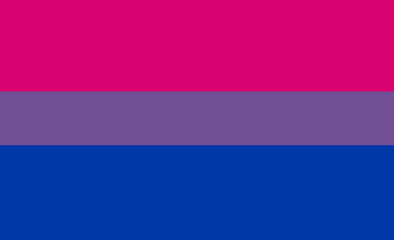 Bisexual Pride Flag with Shades of Pink, Purple and Blue