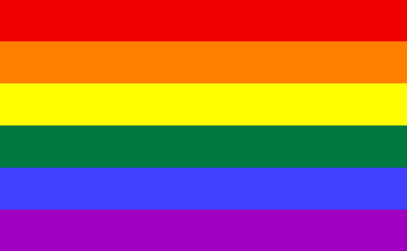 The Commonly Used Rainbow Pride Flag Used for Gay Pride