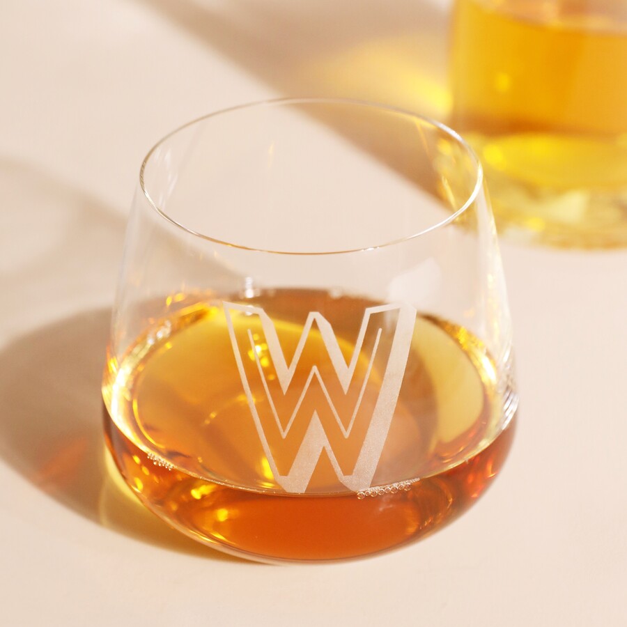 Personalised Bold Initial Whisky Glass