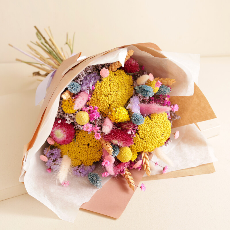 Luxury Rainbow Brights Dried Flower Bouquet