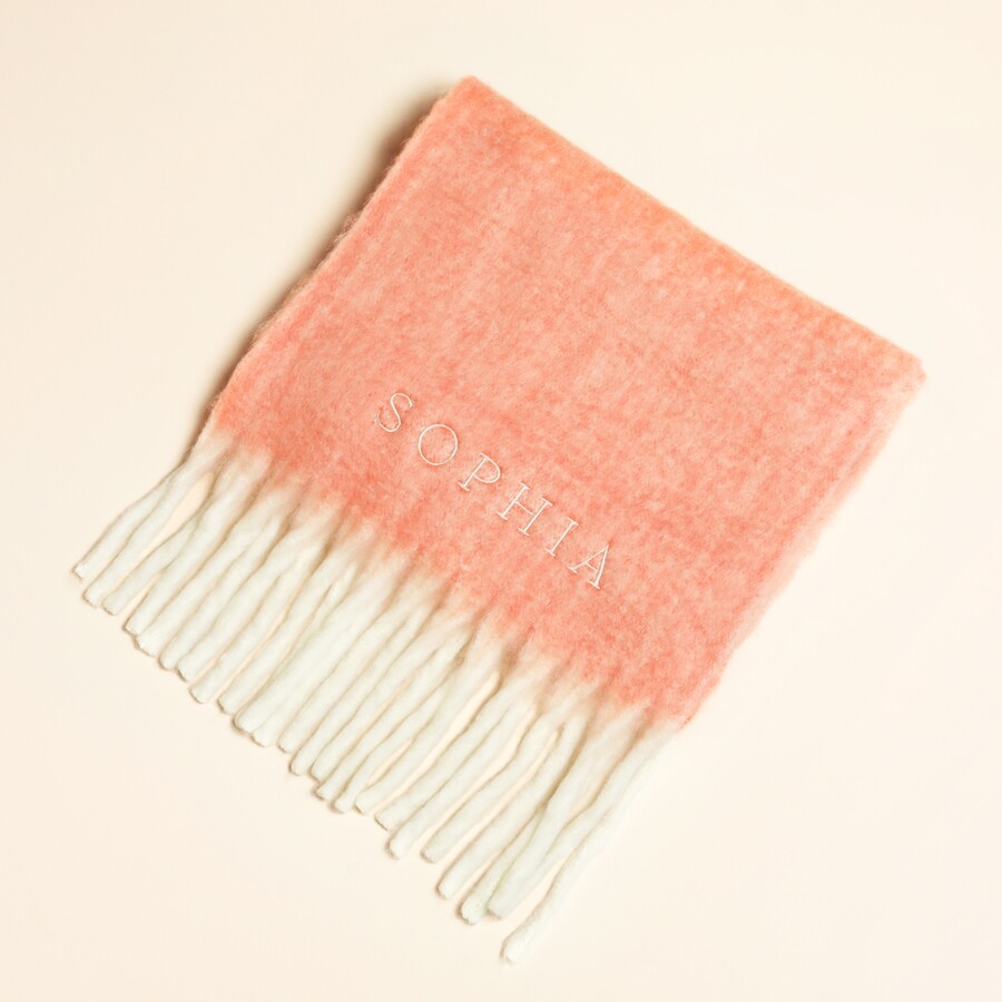 Personalised Pastel Orange Winter Scarf