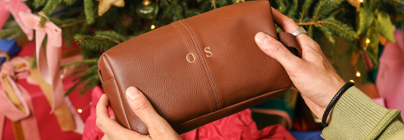This Men's Personalised Embroidered Initials Wash Bag is Perfect for Travelling Loved Ones Who Need to Stay Organised