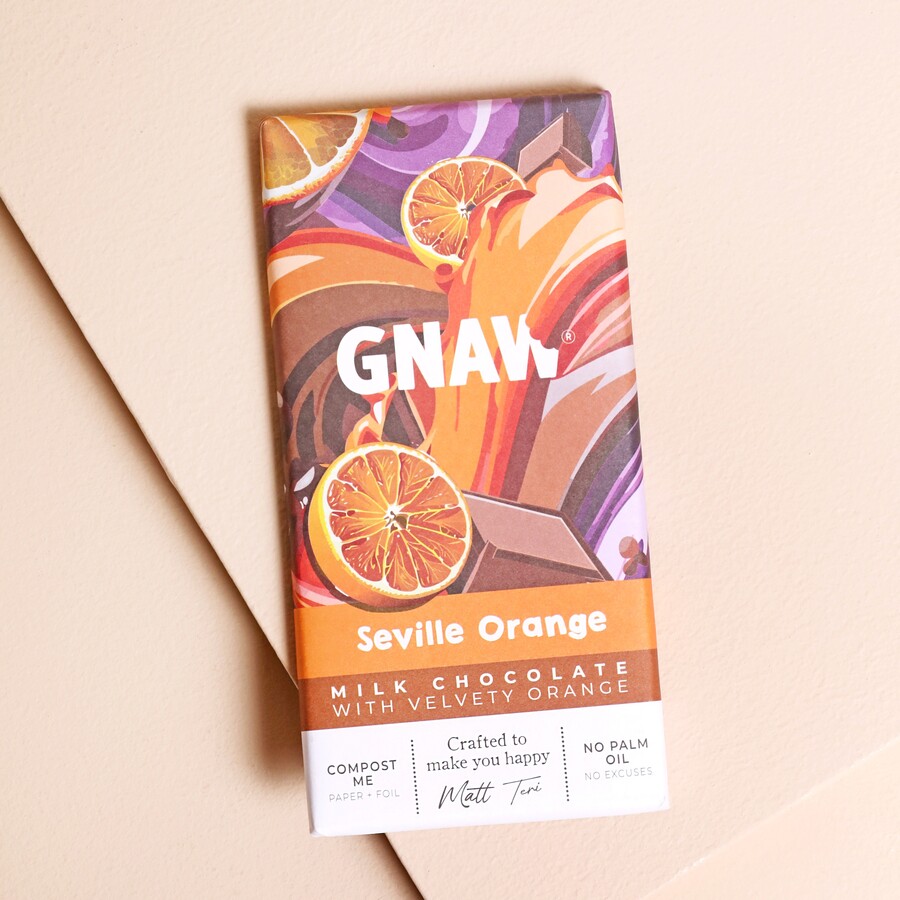 Gnaw Seville Orange Chocolate Bar