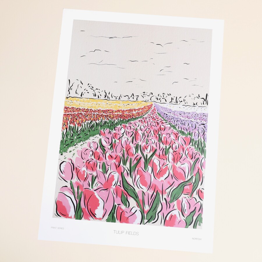 Jenna Crush Illustration Tulip Field Art A3 Print
