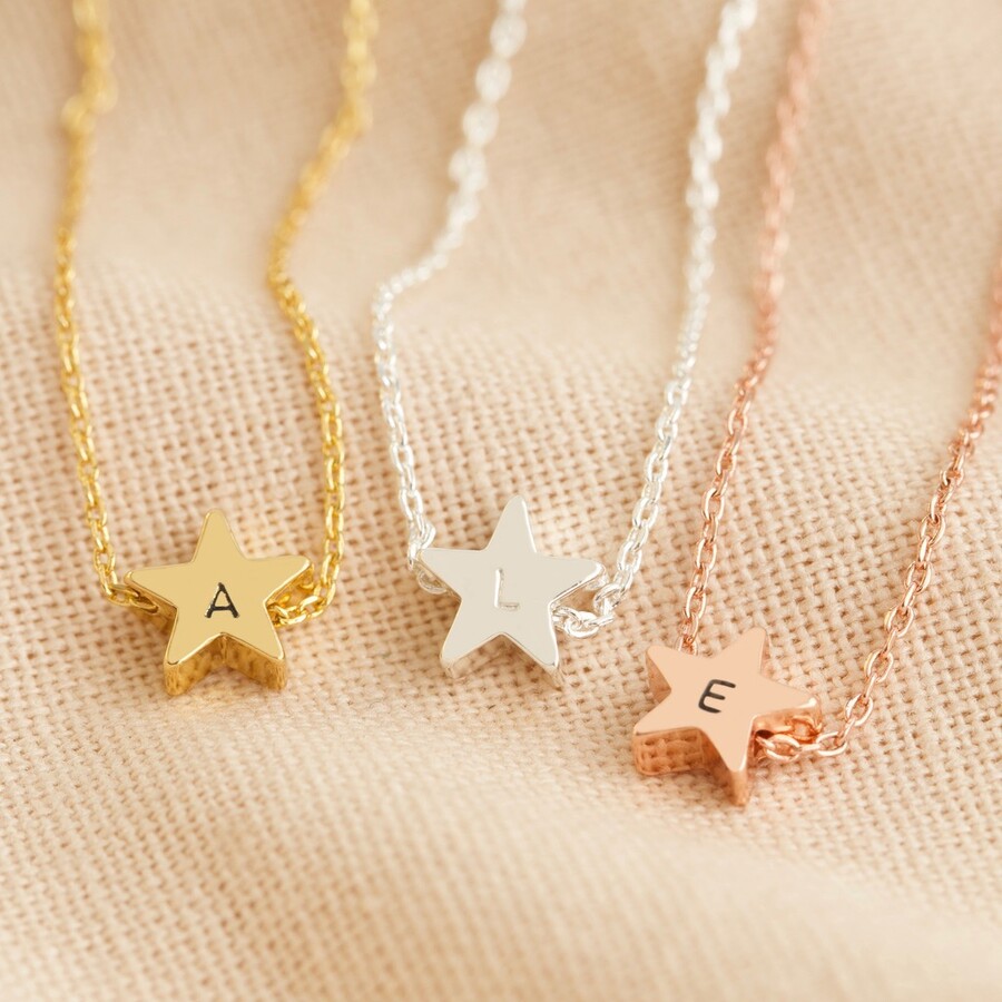 Personalised Initial Star Bead Necklace