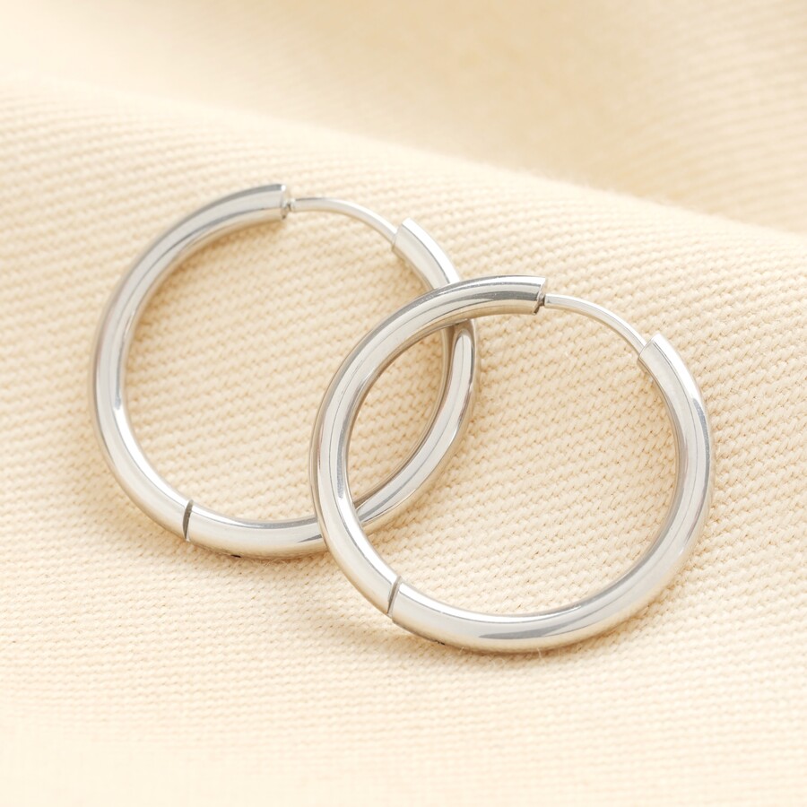 These Stainless Steel Hoops are a Classic Addition to an Everyday Ear Stack