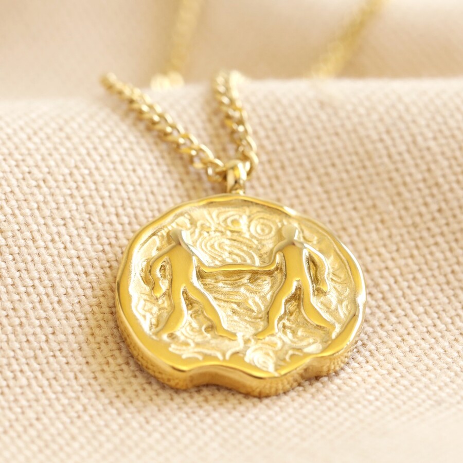This Gorgeous Gold Pendant Necklace Features the Famous Gemini Symbol and is Ideal for Gifting to a Friend with a June Birthday
