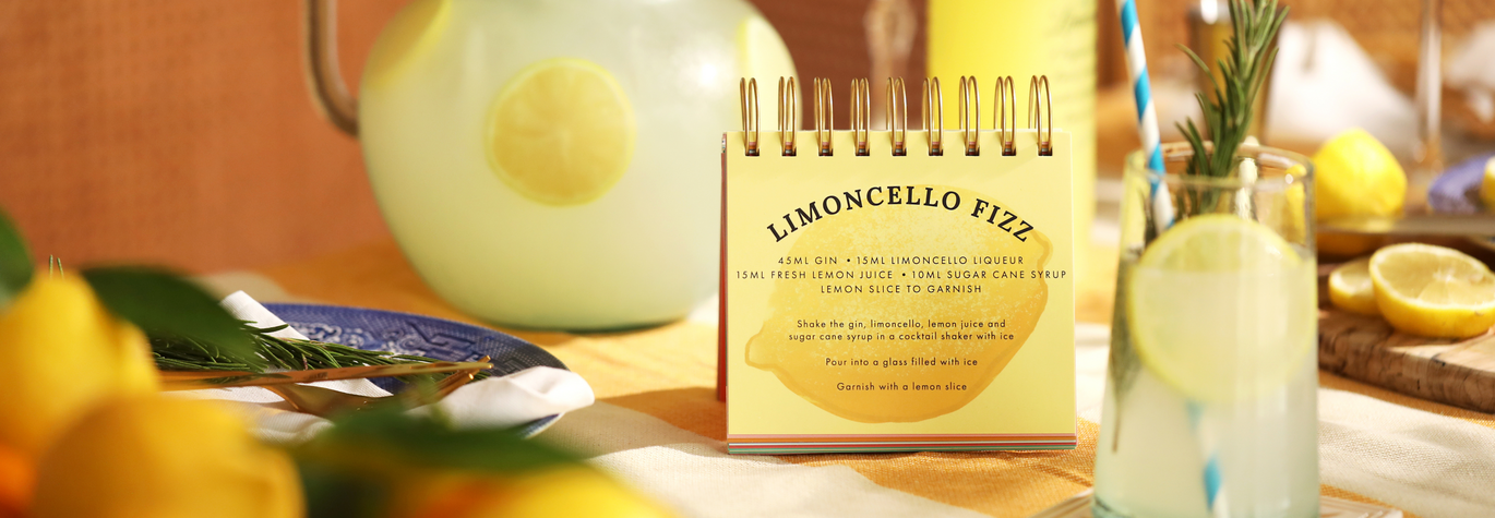 Our Curated Cocktail Recipe Desktop Flip Chart is Ideal for Getting the Late Summer Party Started with Friends or Loved Ones