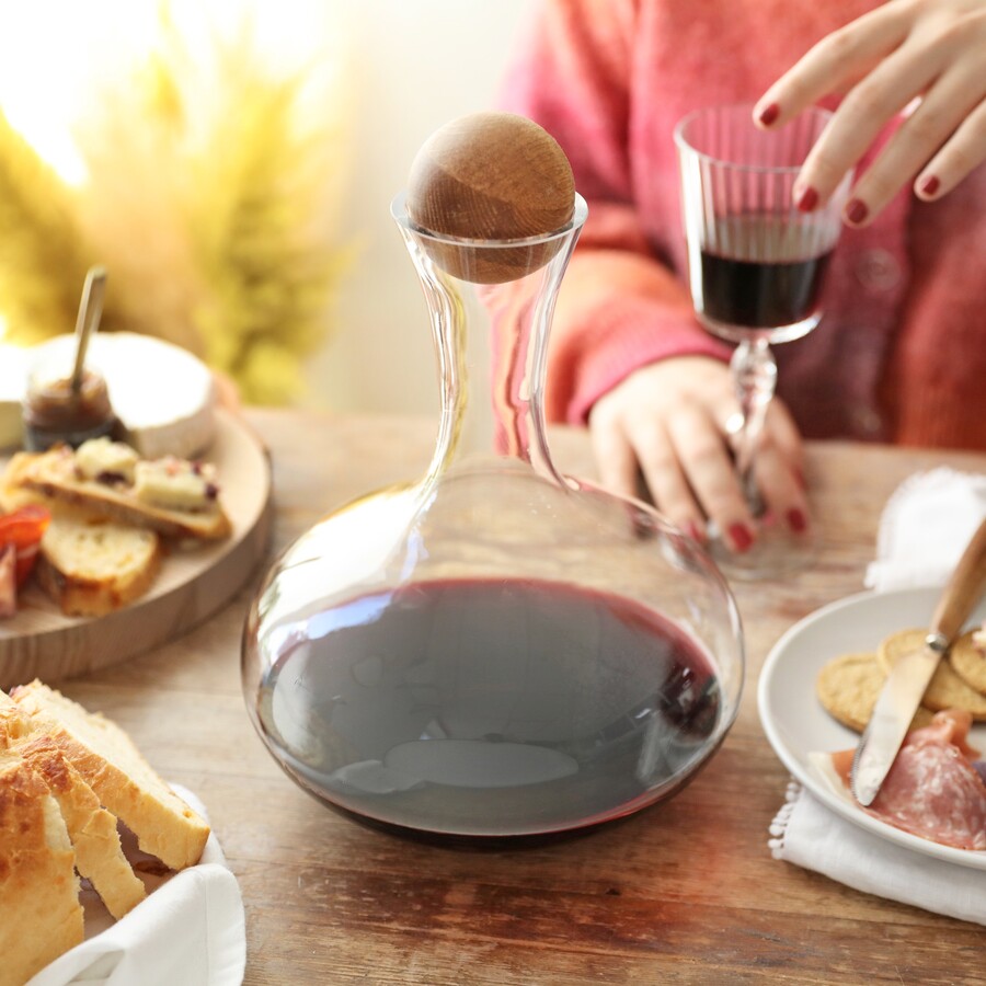 Sagaform Wine Carafe with Oak Stopper