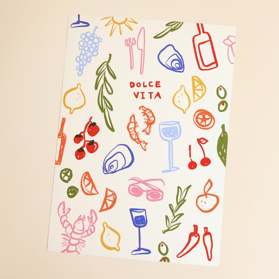 This Pretty Food Themed Print is Ideal for Summer Styling and Adding to a Dining Space for Extra Colour and Fun