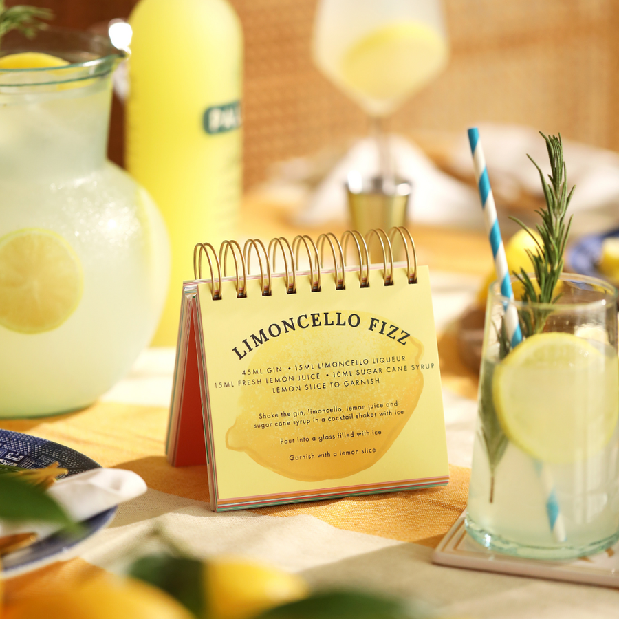Place This Cocktail Flip Chart in the Centre of Your Table to Allow Guests to Select Their Own Drinks at Your Summer Party