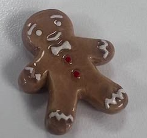 Tiny Matchbox Ceramic Gingerbread Man Token