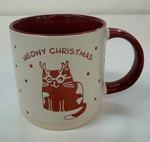 Ceramic Neutral Meowie Christmas Mug