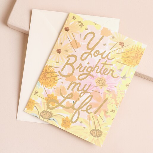 Rifle Paper Co. You Brighten My Life Floral Greetings Card With Envelope