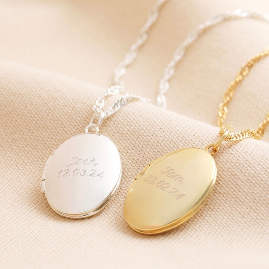 Personalised Oval Locket Necklace