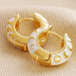 Moon Phase Enamel Huggies
